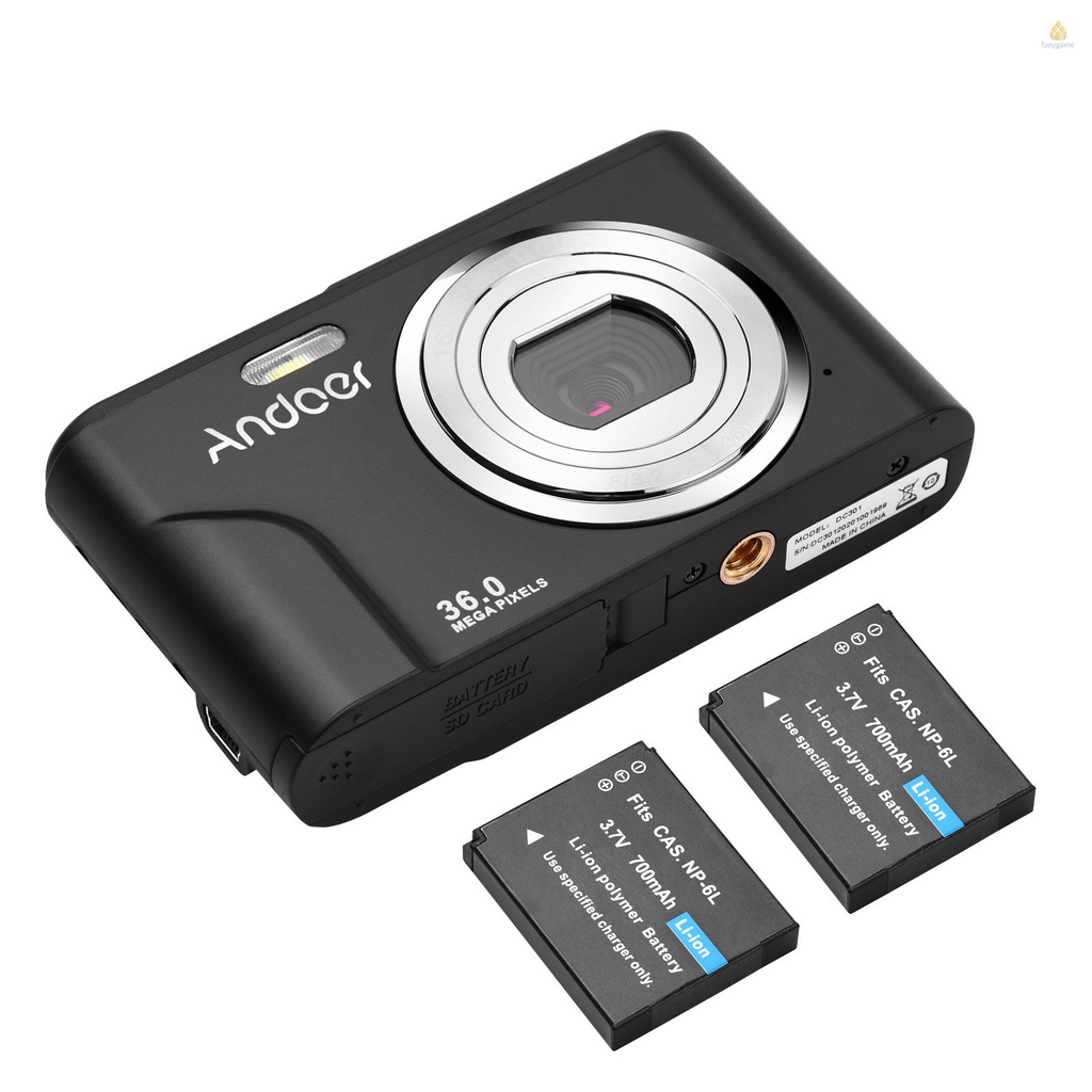 Máy ảnh kỹ thuật số Andoer 36MP 1080P 2.4-inch IPS màn hình 16x zoom 128GB kèm túi đựng và dây đeo 1/4
 | BigBuy360 - bigbuy360.vn
