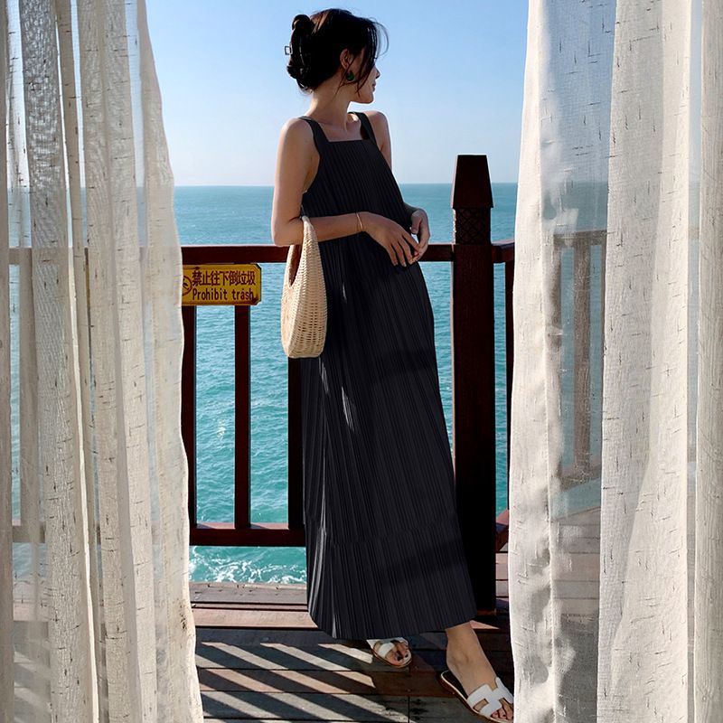 Đầm Maxi Dây Điều Chỉnh Độ Dài Váy 2 Màu