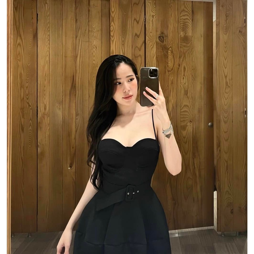 LINH CAVALI- Váy 2s xốp kèm belt 2 màu