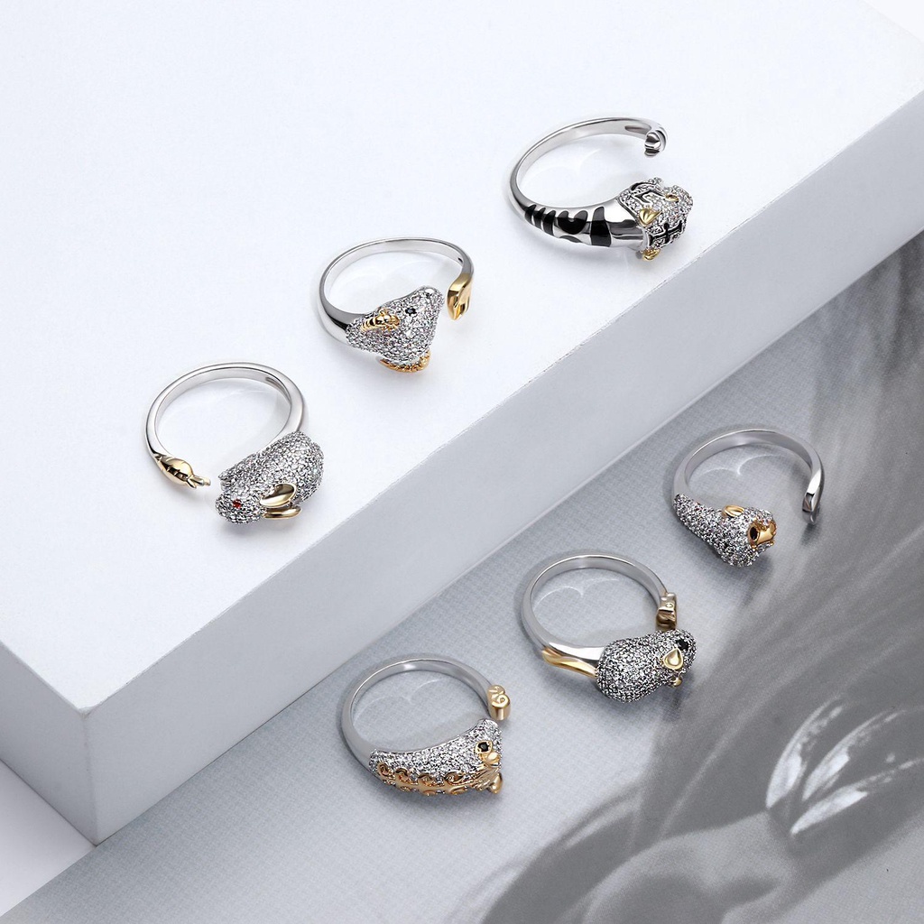 Nhẫn Đính Đá Zircon Phong Cách 12 Cung Hoàng Đạo Thời Trang