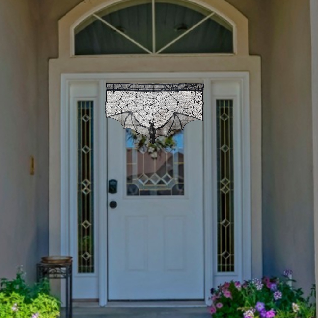 (livecity.2) Rèm Cửa Sổ Bằng Polyester Mềm Mại Thoáng Khí Chủ Đề Halloween Có Thể Giặt Rửa Và Tái Sử Dụng