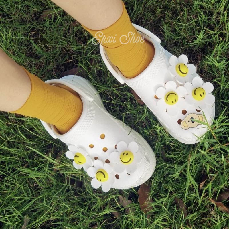 Phụ Kiện Khóa Trang Trí Giày Hình Hoa Hướng Dương Cười DIY