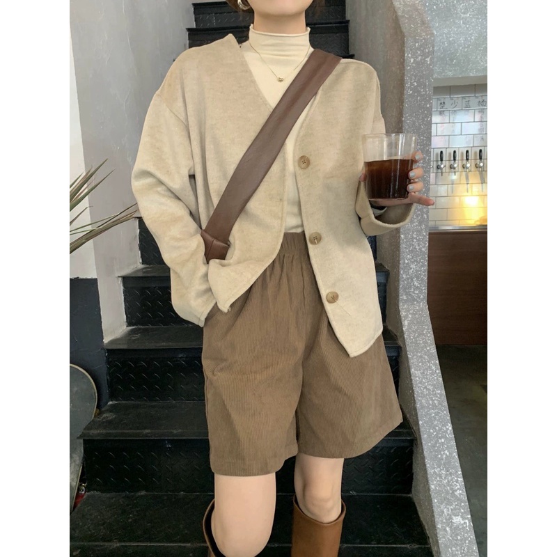 Áo Khoác Dạ -  Áo khoác lông thỏ cổ tim nữ 2 màu SanDi | BigBuy360 - bigbuy360.vn