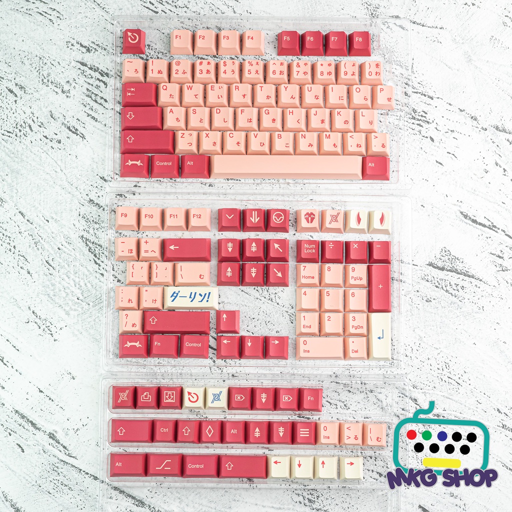 Keycap Darling 2, nhựa PBT dyesub, 136 nút bàn phím cơ, cherry profile