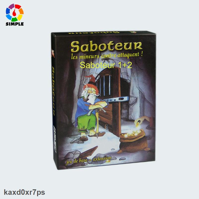 Hình Thật  Saboteur "Board Game 1+2 Version Bộ thẻ đồ chơi đào vàng Saboteur (cơ bản + mở