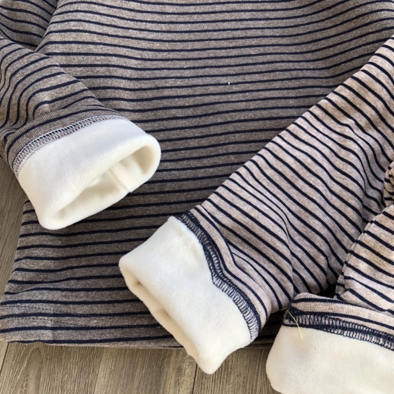 Áo giữ nhiệt bé trai cao cổ lót nỉ dày ấm