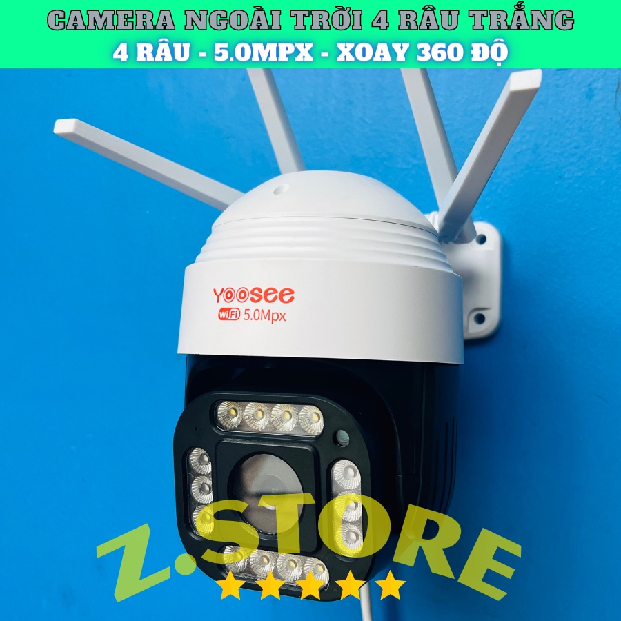 Camera Yoosee PTZ 5.0 MPX 15 led - Gray, đàm thoại 2 chiều, chống nước, hàng chính hãng camera wifi ptz 4 râu trắng