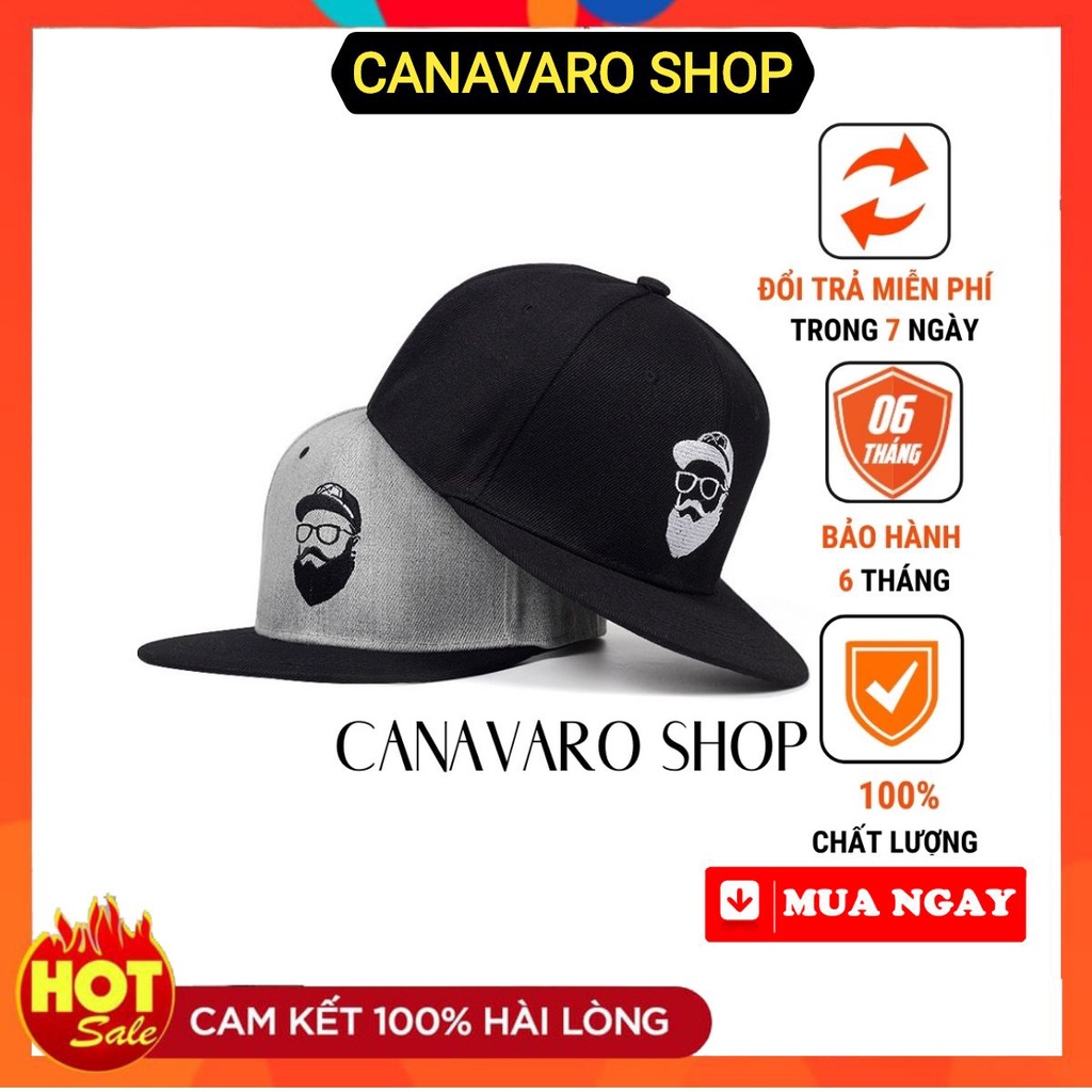 Nón kết nam cao cấp, mũ chìa nam snapback phong cách cá tính logo thêu 3D cực đẹp CANAVARO SHOP CN44