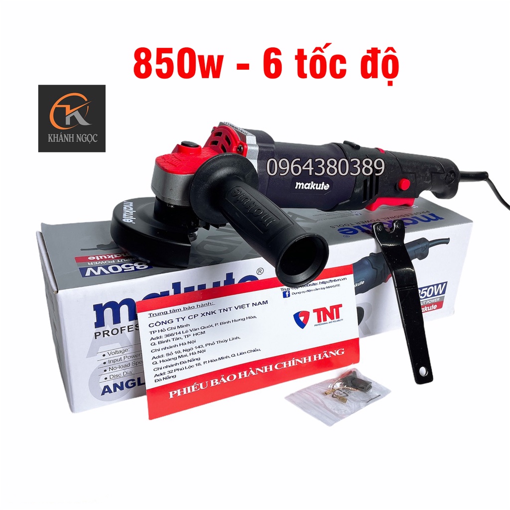 Máy cắt cầm tay, máy mài góc MAKUTE AG016-LV đuôi dài 6 tốc độ