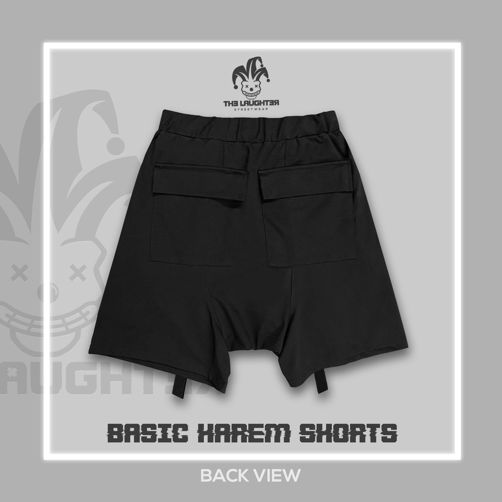 [The Laughter] Basic Harem Shorts - Quần Short Basic Đũng Thụng Hip Hop