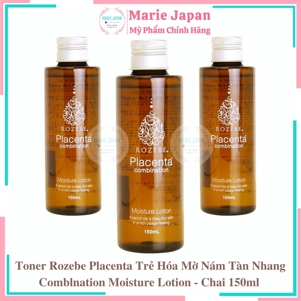 Toner Rozebe Placenta Trẻ Hóa Mờ Nám Tàn Nhang Comblnation Moisture Lotion - Chai 150ml