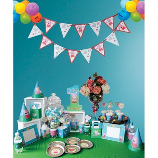 Set bàn tiệc trang trí sinh nhật chủ đề Peppa Pig