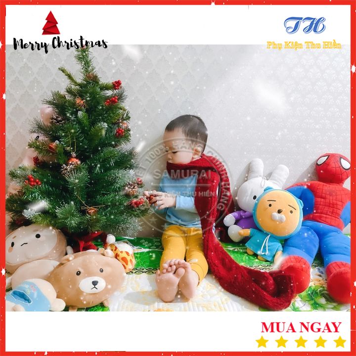 Cây thông noel mini để bàn 40cm, 60cm, 75cm trang trí giáng sinh 3 Loại Lá Gắn Trái Thông Có Trang Trí Và Ngôi Sao Đỉnh