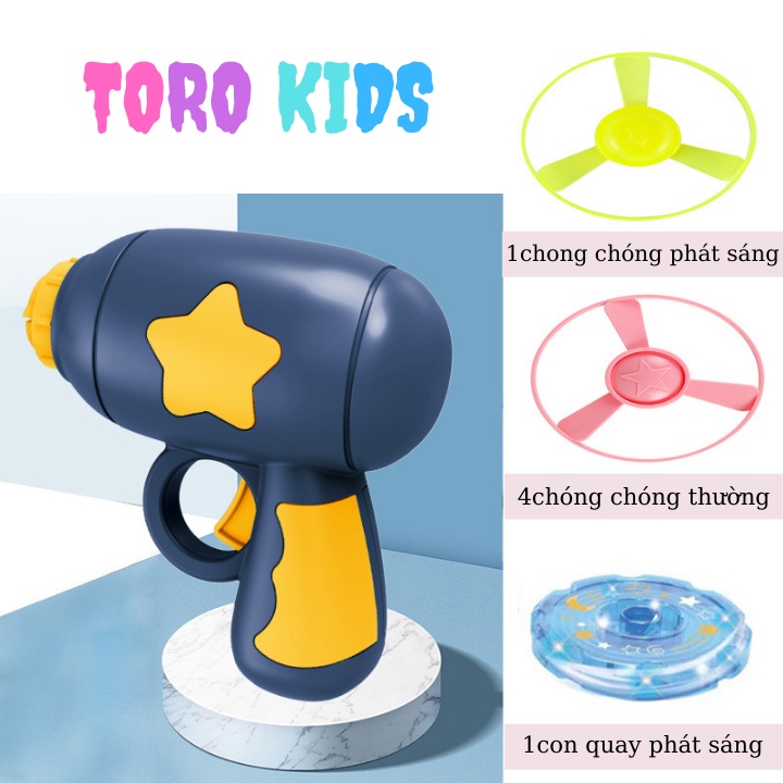 Đồ chơi súng bắn chong chóng, con quay phát sáng nhiều màu sắc cho bé