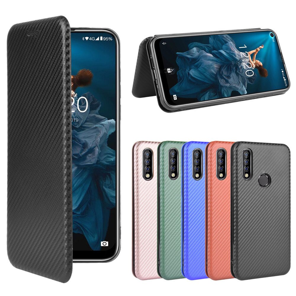 Bao Da Điện Thoại Nắp Lật Từ Tính Họa Tiết Sợi Carbon Sang Trọng Cho Oukitel C17 Oukitel C17 Pro C 17 Oukitelc17