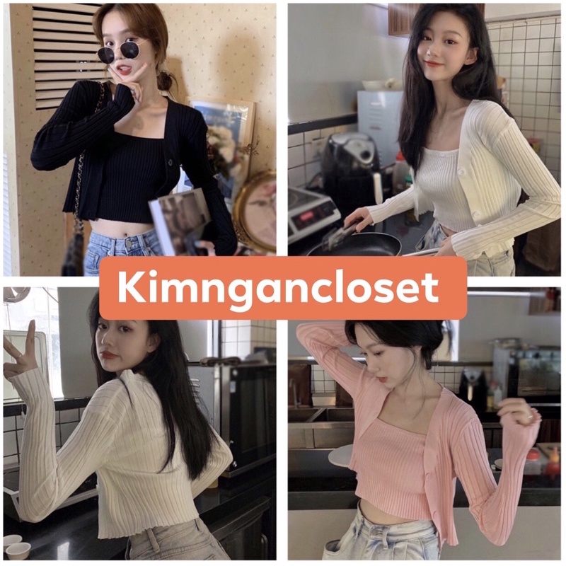 Free Ship-Hàng Cao Cấp Sét Áo tay dài/ Áo Khoác Cardigan Nữ kèm 2 dây lót Form Slim Fit | BigBuy360 - bigbuy360.vn