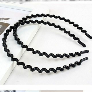 Bờm cài tóc lượn sóng nhựa màu đen