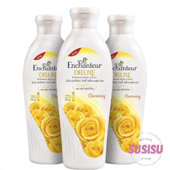 Sữa dưỡng thể trắng da nữ ENCHANTEUR Intensive Moisture Body Lotion 200g|Lotion dưỡng mịn Enchanteur Charming/Delightful