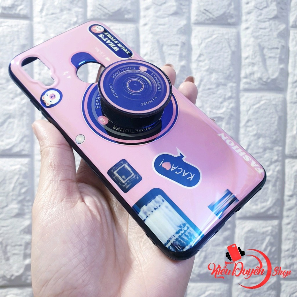 Ốp lưng Xiaomi Redmi 7 hình máy ảnh tặng kèm giá đỡ và dây đeo