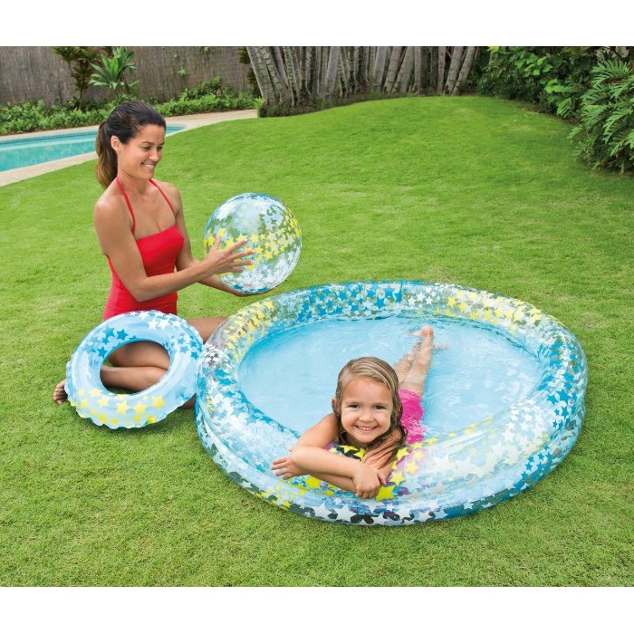 [SALE] Bộ bể bơi cho bé - Bể bơi ngôi sao có bóng và vòng bơi an toàn cho bé - Bể bơi hình ngôi sao dễ thương phù hợp