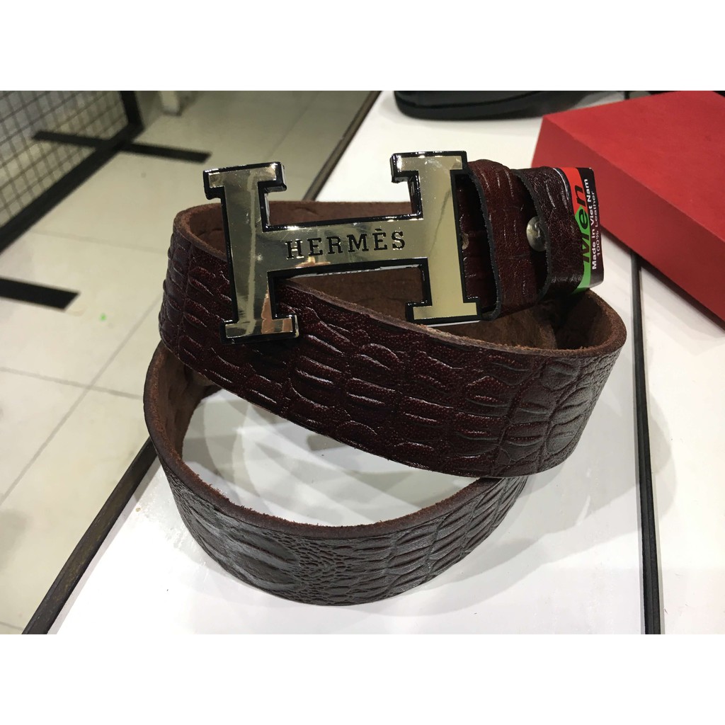 Dây lưng da mặt chữ H cao cấp