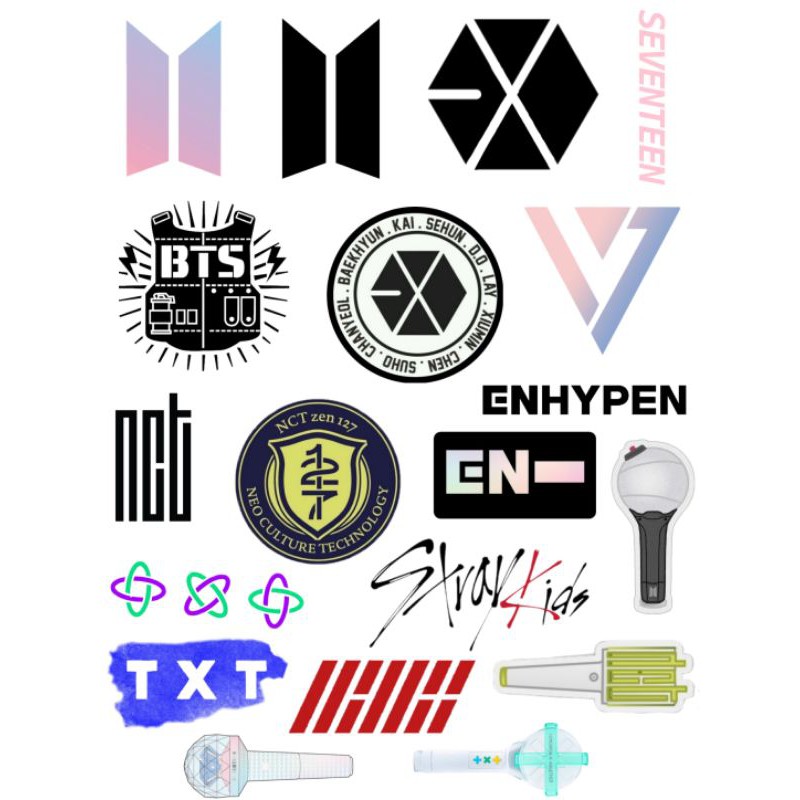 Miếng Dán Logo Nhóm Nhạc Bts Exo Nct Enhypen