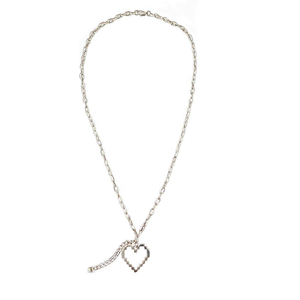 Dây chuyền 19898 mặt hình trái tim dạng khảm phong cách harajuku thời trang cổ điển vui nhộn độc đáo