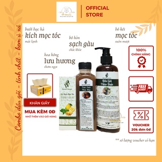 Combo 2: TRỌN BỘ SP giúp tóc mọc nhanh (Dầu gội 250ml + tinh chất + xịt thảo dược)
