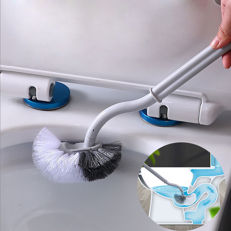 Bàn chải vệ sinh bồn cầu hình chữ S có thể xoay 360 độ treo tường tiện lợi