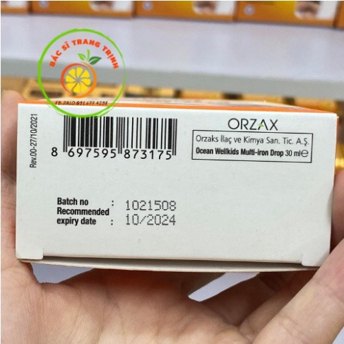 [ Chính Hãng] Ocean Wellkids- Multi iron_ • Bổ sung Sắt và kẽm và các vitamin thiết yếu cho trẻ nhỏ