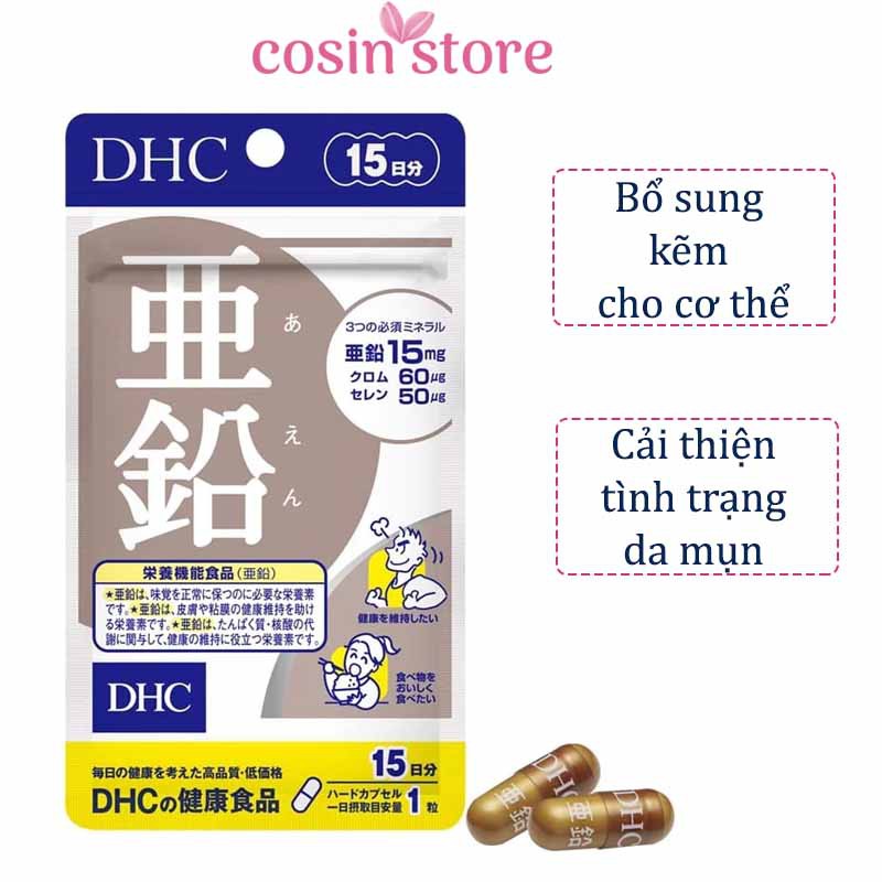 Viên uống Bổ sung Kẽm DHC ZinC 15 Viên 15 Ngày