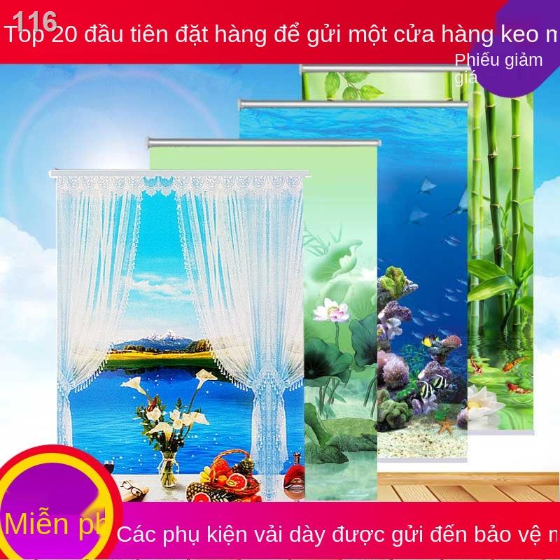 ITrang trí cửa sổ Fangfang Rèm cuốn tùy chỉnh kéo hạt đã hoàn thành Phòng ngủ Ban công khách Dày đầy đủ Tấm che nắng miễ