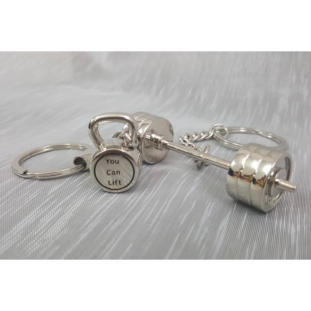 MÓC KHÓA HÌNH QUẢ TẠ CUTE INOX CỰC CHẤT_ XẢ KHO GIÁ RẺ