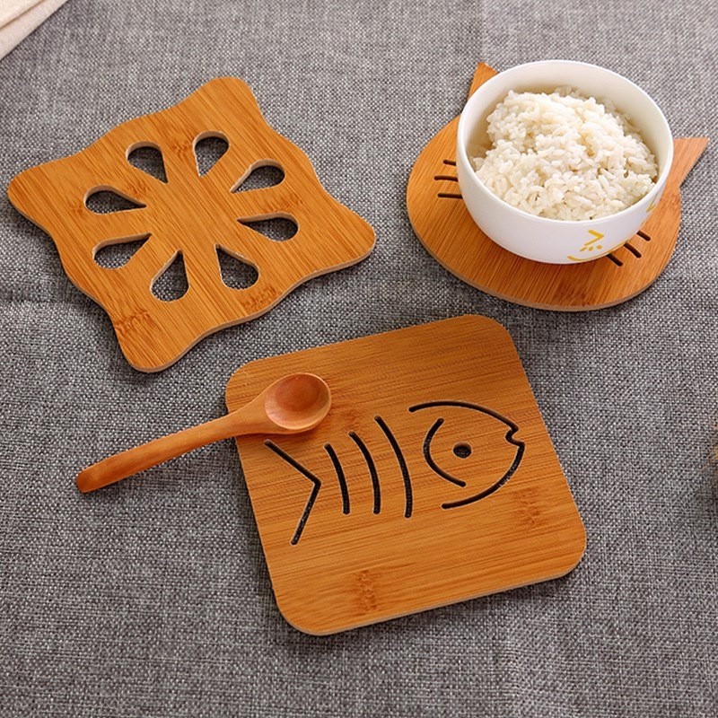 TẤM LÓT NỒI BẰNG GỖ TRE NHIỀU HÌNH NGỘ NGHĨNH Size To
