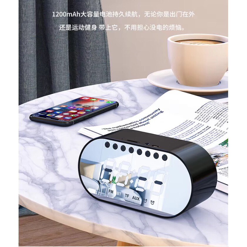 Loa gương bluetooth kiêm đồng hồ báo thức T1