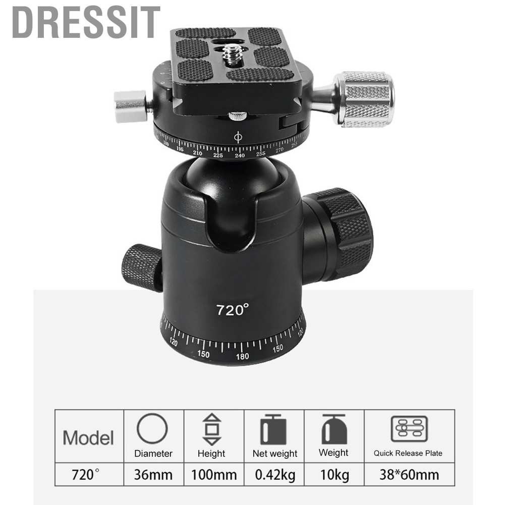 Dressit 720° Panoramic SLR Camera Tripod Ball Head Video Shooting Rotating Photography