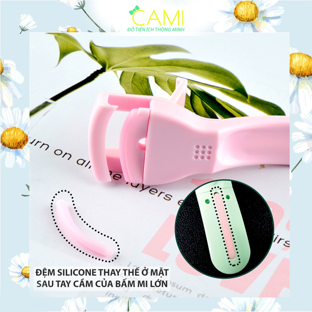 Kẹp bấm mi cong tự nhiên - Bộ 2 cái bằng nhựa có thanh silicon - Cami - CMPK169