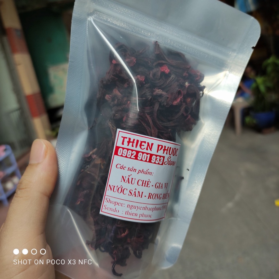 Hoa atiso đỏ Đà Lạt khô (hoa bụp giấm - Hisbicus) 100gr - nấu nước uống rất ngon mát