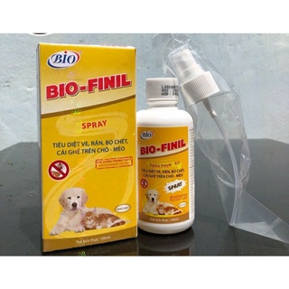 Thuốc trị ve, ghẻ, bọ chét trên chó, mèo Bi-O Finil chai 100ml #Petshop_VicTo_Vet