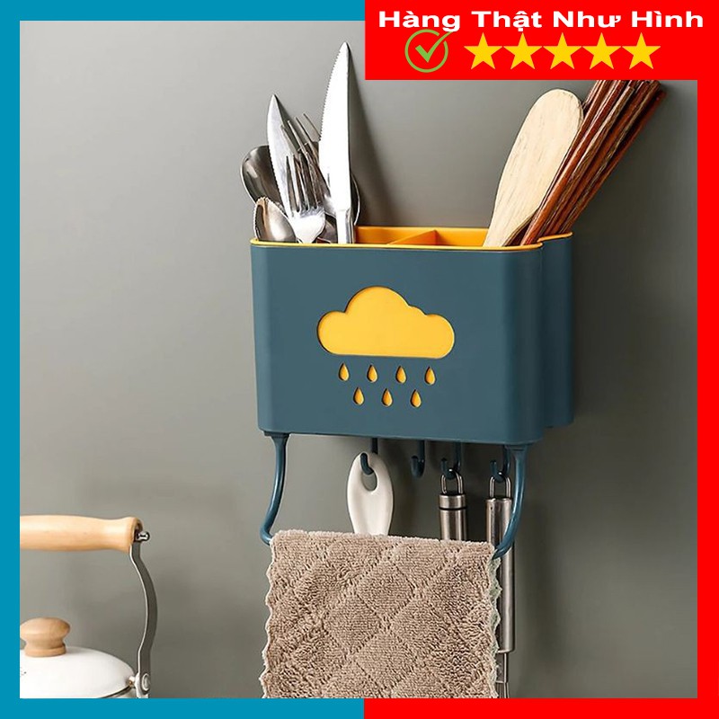 Kệ Đựng Đũa Muỗng Dán Tường Chất Liệu Nhựa Chắc Chắc, Mẫu Mã Đẹp - MTDDT