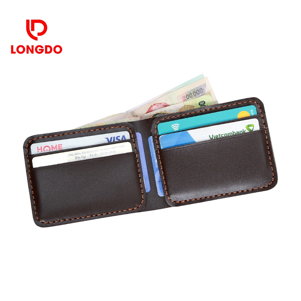 Ví da nam mini cao cấp - Cam kết 100% da bò thật - Bảo hành 5 năm - Thương hiệu uy tín Longdo Leather - B03
