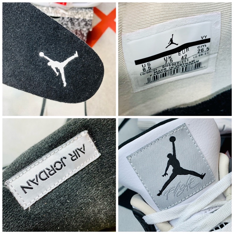 Giày thể thao sneaker cổ cao Air Jordan 4 AJ4 Military Black Hàng TC