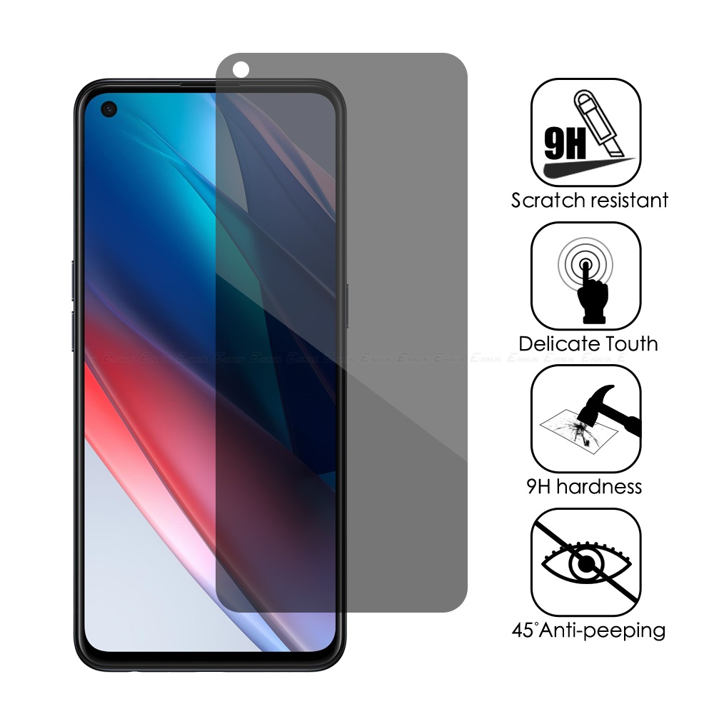 Ốp Điện Thoại Kính Cường Lực Chống Nhìn Trộm Cho OPPO Find X5 X3 X2 Lite F19 RX17 R17 Pro Plus Neo R15 R15x