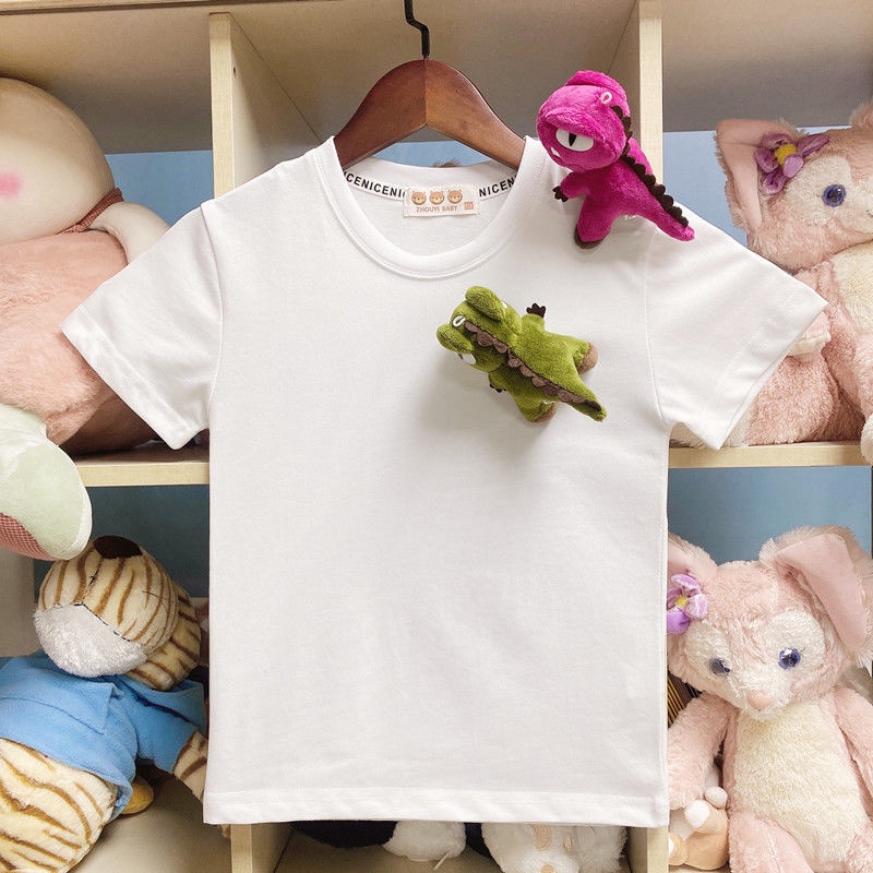 Áo Thun Tay Ngắn In Hình Khủng Long Ba Chiều Thời Trang Mùa Hè Hàn Quốc Mới Cho Bé Trai