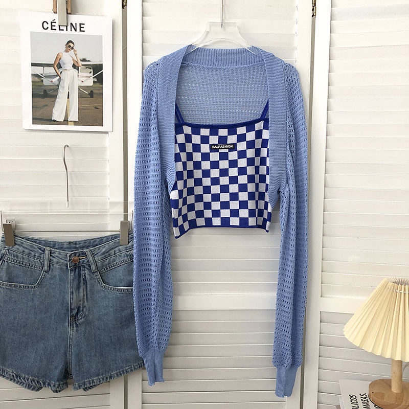 Set Áo Croptop Caro + Áo Khoác Ngoài Tay Dài Smide Clothing