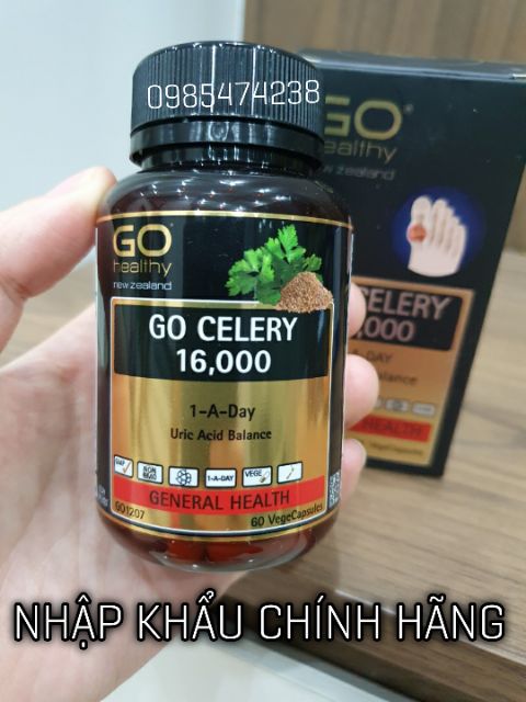 (BẢO HÀNH CHÍNH HÃNG) Viên uống phòng bệnh gút, giúp giảm sưng đau do Gout -Viên gút GO CELERY 16000mg_60 viên gout