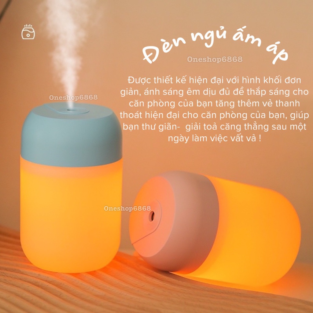 Máy Xông Tinh Dầu Kiêm Đèn Ngủ Mini Tạo Ẩm - Máy Khuếch Tán Tinh Dầu Xông Phòng 300ml MX06 Digital World