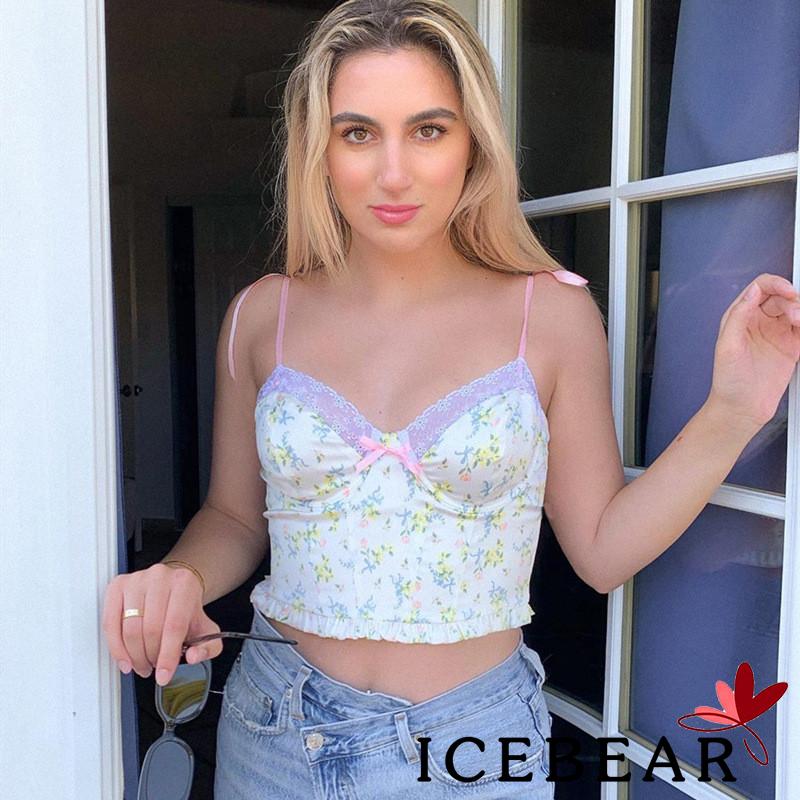 Áo Sát Nách Phối Ren Hoa Thiết Kế Ngọt Ngào Nữ Tính