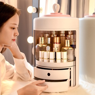 Khay đựng mĩ phẩm đồ trang điểm lớn trong suốt có nắp, hộp đựng mỹ phẩm chống bụi cao cấp 40cm-YYK-11