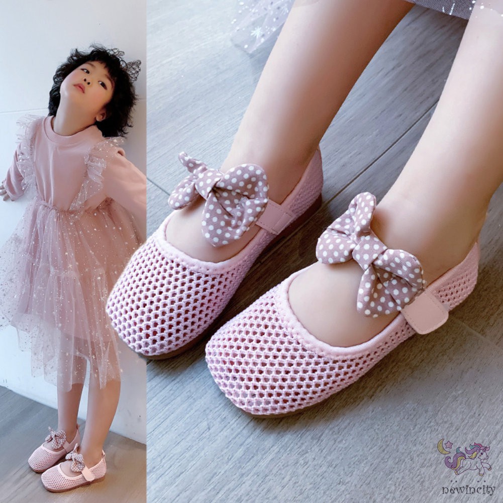 Giày Búp Bê Đính Nơ Thiết Kế Xinh Xắn Cho Bé Gái